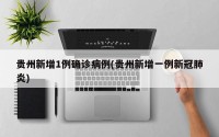 贵州新增1例确诊病例(贵州新增一例新冠肺炎)