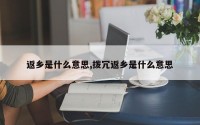 返乡是什么意思,拨冗返乡是什么意思